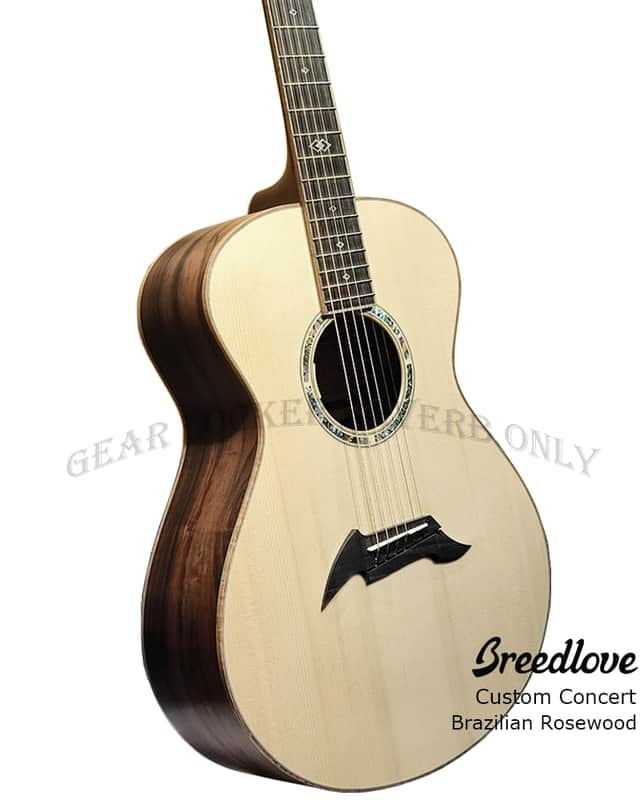 (Custom handMade in USA)Breedlove Concert all Solid Adirondack & 500years Brazilian Rosewood with L.R. Baggs pickup guitar Satin image 1