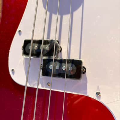 New Austin Candy Apple Red P-Bass Guitar image 3