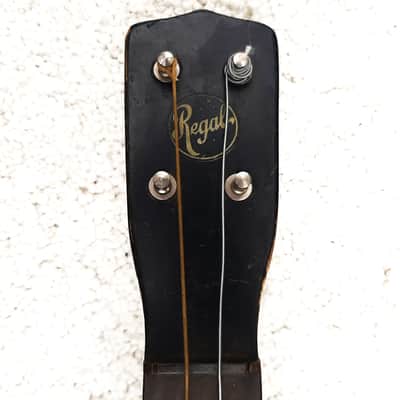 Regal Tenor Ukulele, 1920's-1930's, Black, Stencils, Canvas Gig Bag, Clean image 3