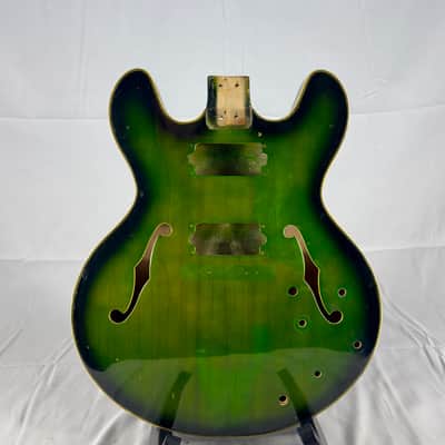 Aria Encore 335 Style Hollow Body 1970s Green Burst image 1