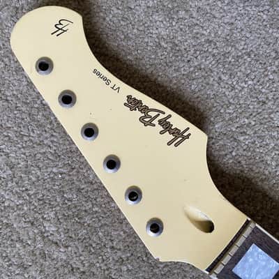 Yellow Cream Maple Wood Guitar Strat Style Neck, Rosewood 21 Frets Fingerboard image 2