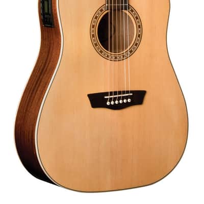 Washburn Harvest Dreadnought Cutaway Acoustic Guitar - Natural Gloss (WD7SCE-A-U) image 2