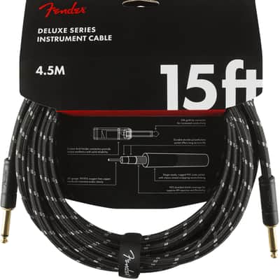 Fender Deluxe BLACK TWEED Electric Guitar/Instrument Cable, Straight Ends, 15'ft image 7