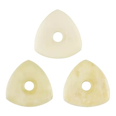 Camel Bone Guitar Or Bass Pick - 4.0 mm Ultra Heavy Gauge - 346 Contoured Triangle With Grip Hole Shape - Natural Finish Handmade Specialty Exotic Plectrum - 3 Pack image 1