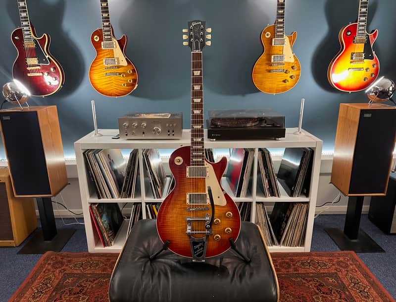 Gibson 1959 R9 Les Paul Standard Bigsby Vibrate Bare Knuckle Mules 2014 - Cherry Sunburst image 1