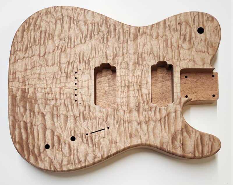 Shepard Custom Guitars Custom Telecaster Body Semi-hollow Backroute F Hole Optional Quilted Maple Top On 1pc Mahogany 2026 - Unfinished image 1