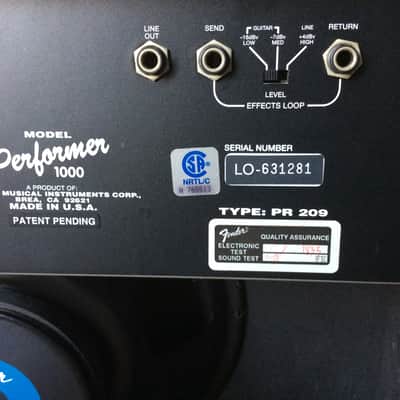Fender Performer 1000 (100 watt) image 3