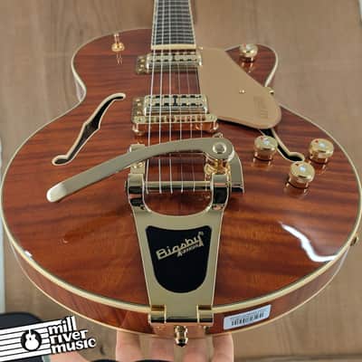 Gretsch Electromatic LTD Flame Okoume Broadkaster Jr. Single-Cut – Roundup Orange – Bigsby – Bone Nut – Includes Hard Case – Used Excellent image 7