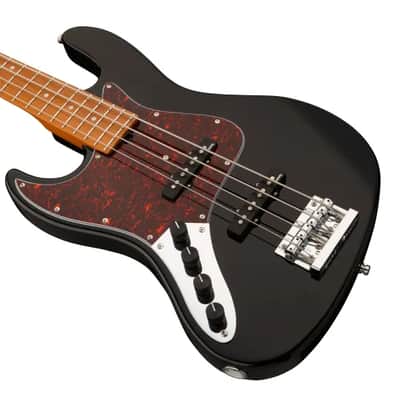 Sadowsky MetroExpress 21-Fret Vintage J/J Bass, Roasted Maple Fingerboard, Lefthand, 4-String - Solid Black High Polish image 1