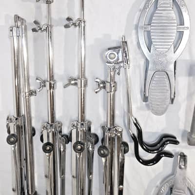 Ludwig (WFL) 5 Pc. Hardware Set, Two Cymbal Stands, Snare & Hi Hat Stands, Speed King Pedal - Late 1950s to Early '60s image 2