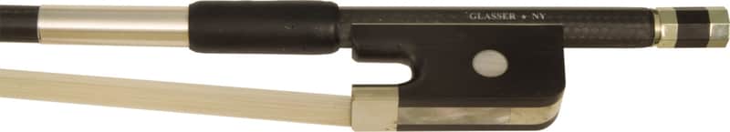 Glasser Bass Bow French Braided Carbon Fiber Round, Fully Lined Ebony Frog, Nickel Wire Grip & Tip image 1