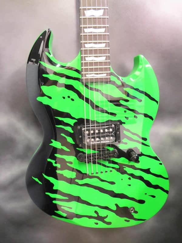 2015 LTD Slimer Viper, Tony Perry Signature, Slime Green W/ Black Splatter image 1