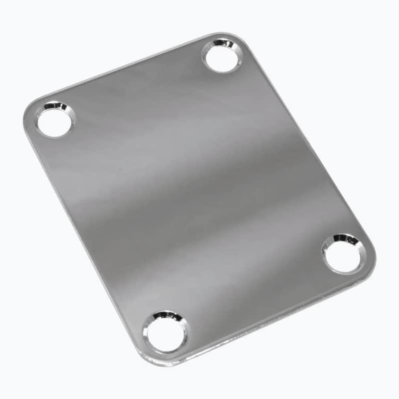 Allparts AP-0600-010 P/J/Tele Bass 4-Hole Neck Plate, Chrome image 1