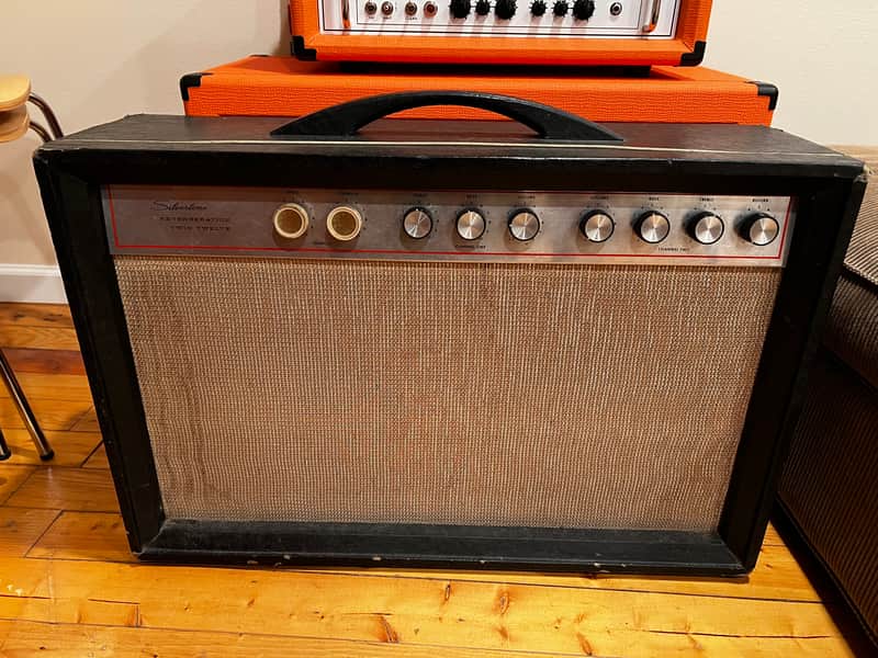 Silvertone Model 1474 Reverberation Twin Twelve 50-Watt 2x12 Guitar Combo 1960s - Black - Good