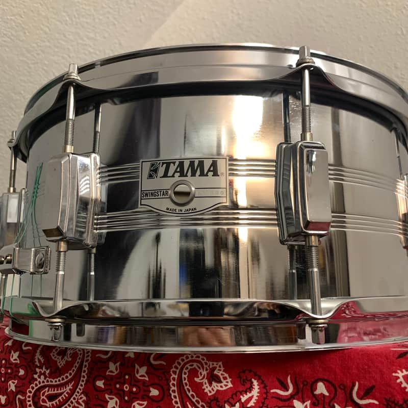 Tama 7006 Swingstar 6.5x14" 8-Lug Steel Snare Drum with SS Upright Strainer 1984 - 1988 - Chrome image 1