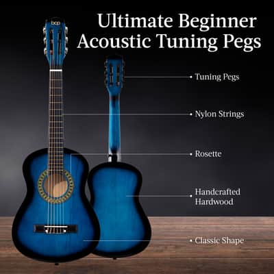 Best Choice Products Kids Acoustic Guitar Beginner Starter Kit with Carrying Case - 30in-Natural Mahogany image 17