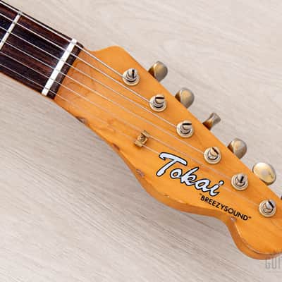 1984 Tokai Breezysound TTE60 TM T-Style Custom Vintage Guitar Tortoiseshell Mahogany w/ Tweed Case image 4