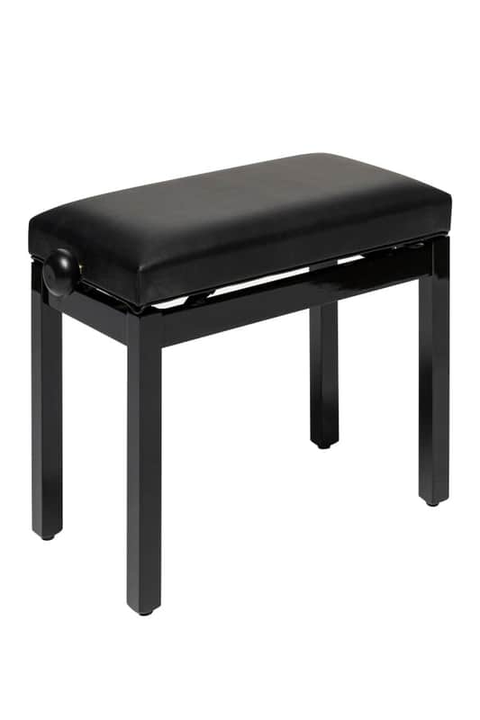 Stagg Pb36 Bkp Sbk Highgloss Black Piano Bench With Black Vinyl Top image 1