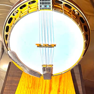 Recording King USA Greg Rich Prototype Five String Banjo Gold Plated Engraved 1997 - Cheery Sunburst Maple image 2