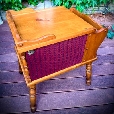 Rotary Connection Solid Maple 2 6x9 guitar 2 speaker cabinet/side table/music sheet holder on legs! 2 vintage 6x9 speakers. Open or closed back optional. 16 ohms. Vintage colonial style. Switchcraft jack. 2026 - Maple Wood image 25