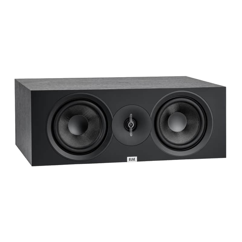 ELAC Debut 3.0 DC63-BK Center Channel Speaker, Black Ash - 1” Aluminum Dome Tweeter & Dual 6.5” Aramid Fiber Woofers - 2-Way Bass Reflex - 50Hz to 38KHz Response image 1