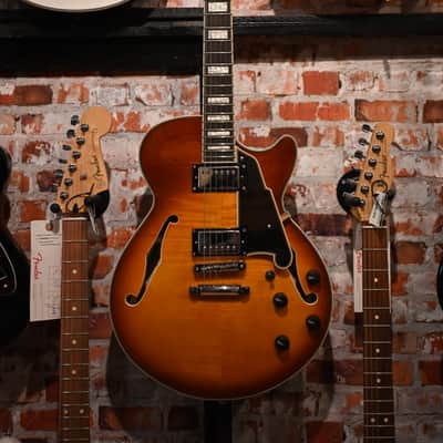 D'Angelico Premier SS Semi-Hollow - Dark Ice Tea Burst image 6