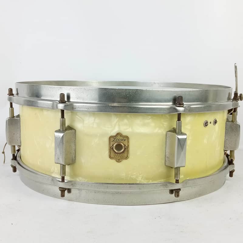Leedy 5x14"Broadway Standard 1Ply Solid Maple Snare Drum 1939 White Marine Pearl image 1