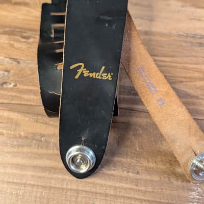 Fender Leather Guitar Strap 2.5" With Locks Black Used image 2