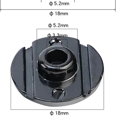 Black Round Bass Guitar String Retainer Zinc Alloy Slotted String Guides Trees with Mounting Screws image 2