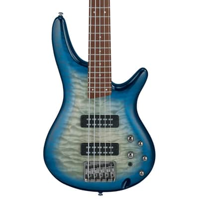 Ibanez SR405EQM-SCB 5-String Bass Quilted Maple Stained Cosmic Blue Starburst Jatoba Fretboard image 1