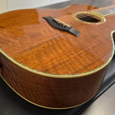 Taylor W-14 PRESENTATION SERIES 1 of 1 USA 1998 FLAME WALNUT KUJO Custom Shop Masterbuilt Acoustic Guitar W14 K14 K Master Built GA Grand Auditorium TIME CAPSULE CASE QUEEN RARE! RARE! RARE! image 11