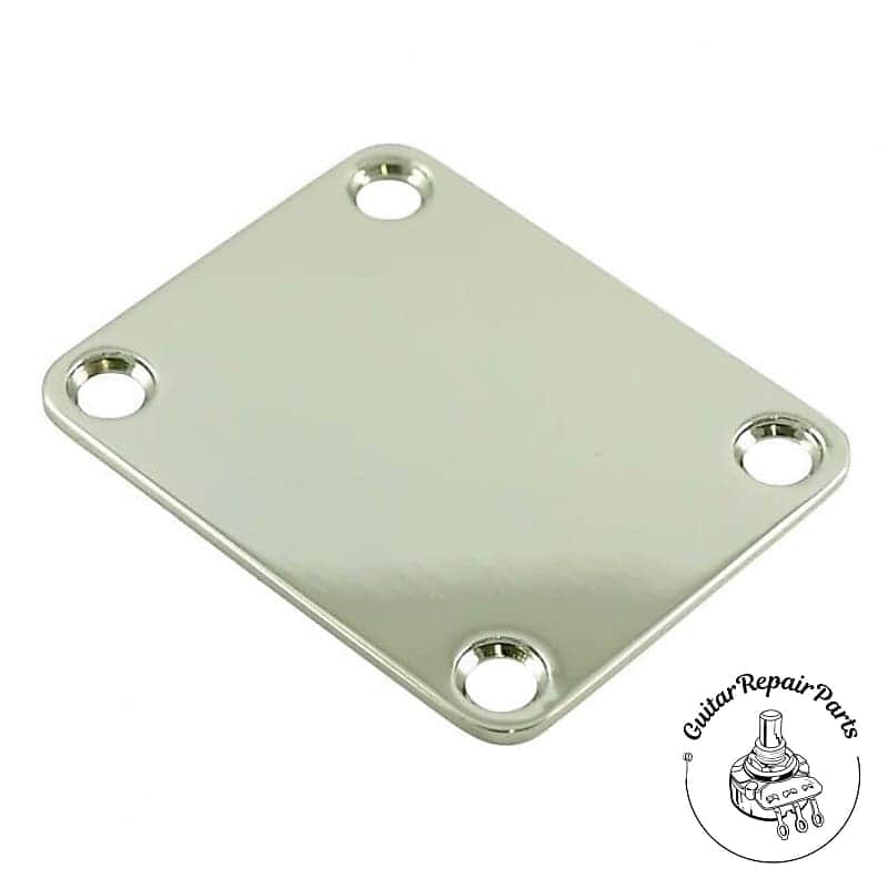 Bolt-On Neck Plate, Fender Style 4 Hole - Chrome image 1