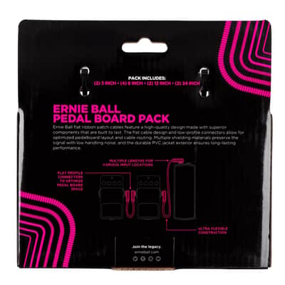 Ernie Ball Flat Ribbon Patch Cable Pedalboard Multi-Pack, White (P06387) image 2