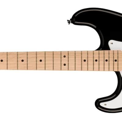 Squier Guitare électrique, SONIC® STRATOCASTER® GAUCHÈRE, Touche en érable, protecteur blanc, couleur noir image 1