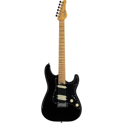 Schecter MV-6 Electric Guitar, with Maple Fingerboard, Gloss Black image 2