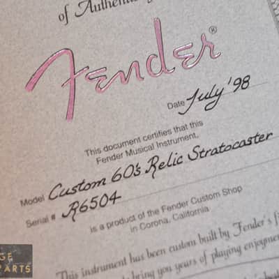 Vintage 1997 / 1998 Fender Custom Shop "Cunetto" 60 Relic Stratocaster - John Page COA image 7