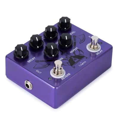 Caline Pedals Reverb Delay Effects Pedal Repeat Preamp Acoustic Electric Guitar Pedal True Bypass Metal Purple CP- 80 Purple image 6