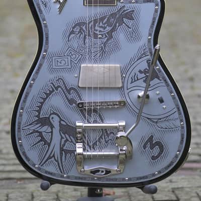 Duesenberg Alliance Series Johnny Depp - Aluminium plate with Johnny Depp tattoo artwork image 1
