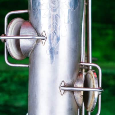 Early 1930s York Silver Plated Alto Saxophone, Hardcase, as is image 9