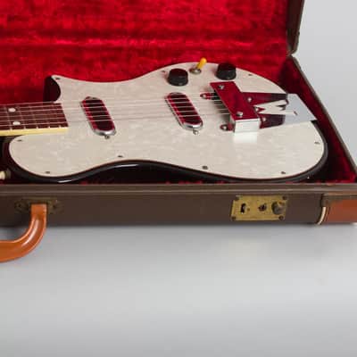 Magnatone  Mark III Deluxe Solid Body Electric Guitar (1957), ser. #53424, original brown hard shell case. image 12