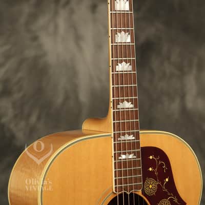 1962 Gibson J-200 Natural/BLONDE with highly figured flame maple back + sides image 10