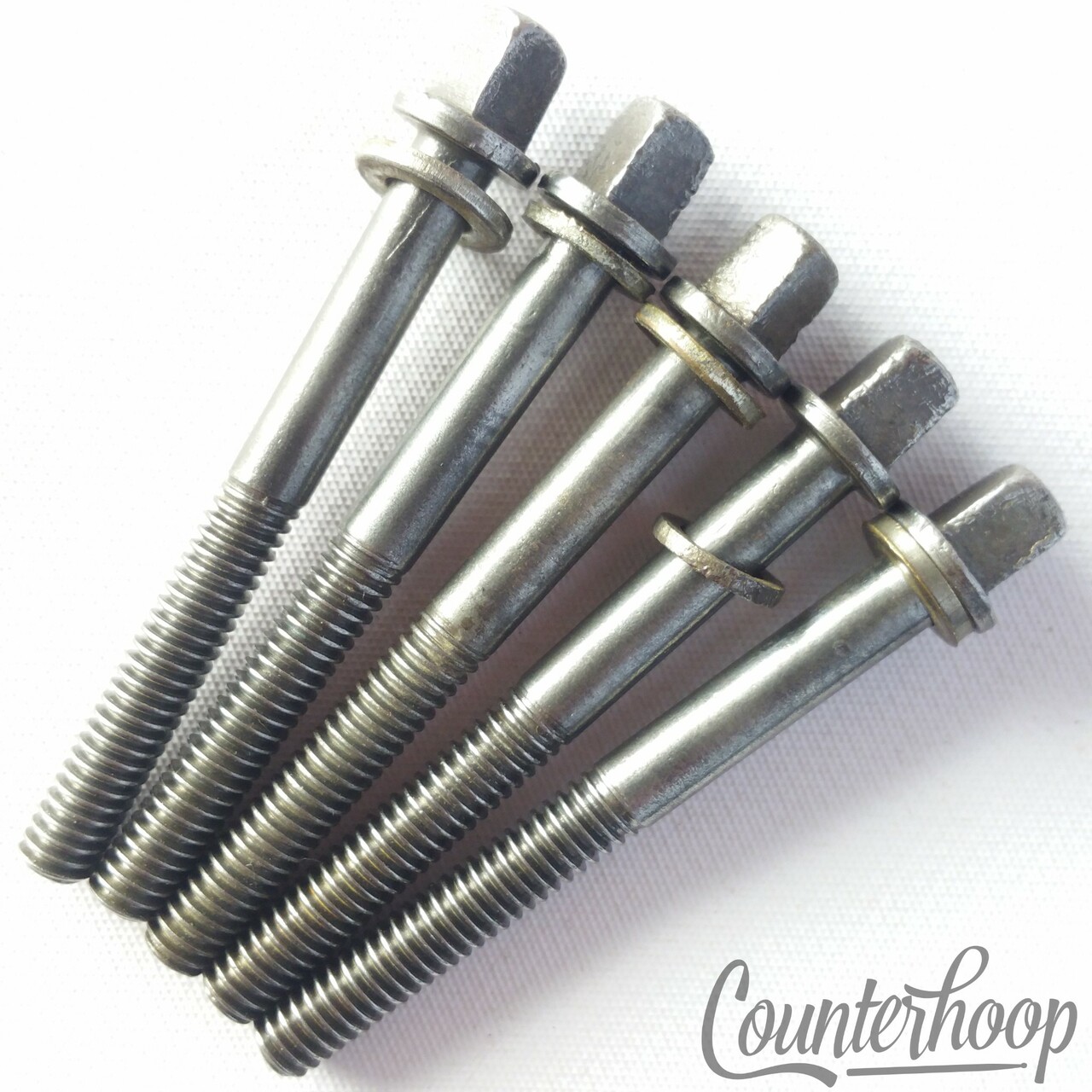 Leedy 5x Tension T-Rods 2 1/8"Snare Drum/Tom Nickel Plating Vintage40s USA Parts — main photograph