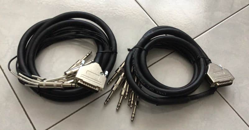 Two Balanced DB25 to stereo jack (6.3) Cables - 2 metres image 1