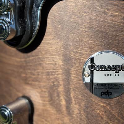 PDP PDCC2213TN Concept Classic Maple Series 13/16/18/22" with 14 inch snare - Walnut Stain with Natural Hoops image 17