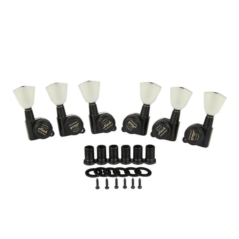 KAISH 3x3 White Keystone Locking Tuners 18:1 Guitar Tuning Keys Locking Tuning Machines for LP/Les Paul/SG/ES or Acoustic Guitars Black image 1