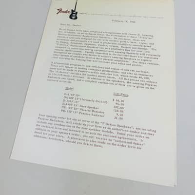 Fender JBL F-Series Dealer Pack- Super Rare! 1966 image 3
