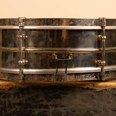 1930s Leedy 5x14 Nickel Over Brass Utility Snare Drum image 2