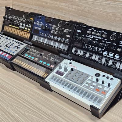 The Analog Source 2 Tier Multi Unit Angled Desktop Stand Holds 6 Korg Volca Beats Bass FM Keys Nubass Loop Mix Sample Synthesizer Mixer Drum Rhythm Machine Sampler image 4