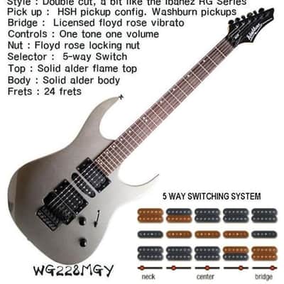 Washburn WF-228 Electric Guitar 1990 - Metallic Green image 10