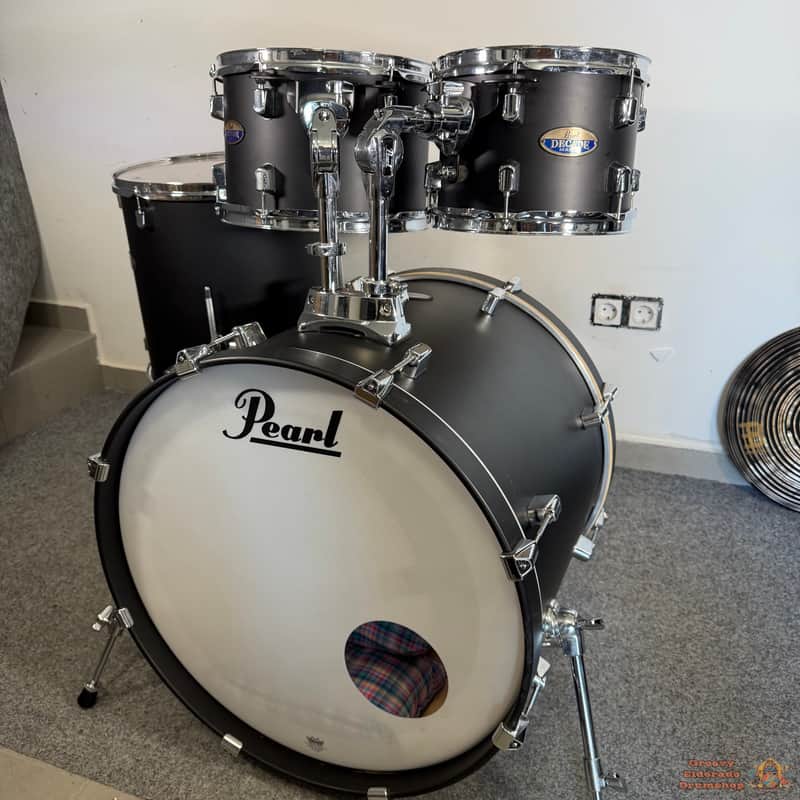 Pearl Decade Maple 22,10,12,16 Drum Kit - Satin Black Slate image 1